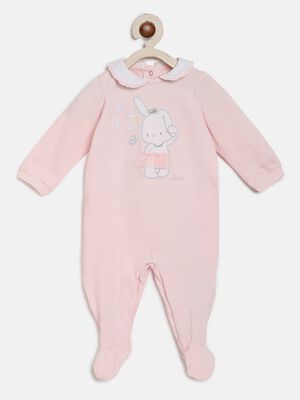 Pink Leg Opening Babysuit